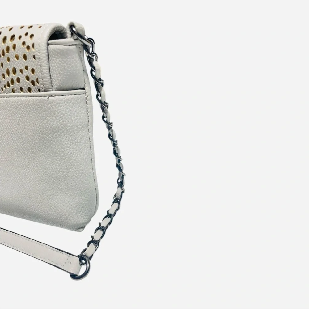 bebe Women’s Chain Crossbody Bag Purse Grey/ Gold - Picture 9 of 12